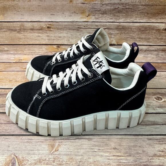 Eytys Womens 90s Style Black Chunky Sole Platform Y2K Sneakers 8.5 - Picture 4 of 10